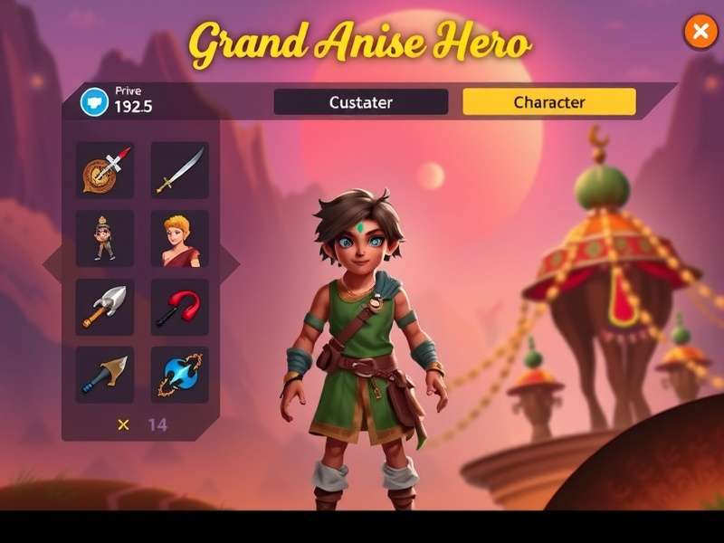 Grand Anise Hero character customization screen